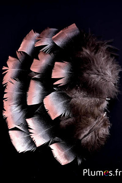 Bronzetruthahn mit Spitze silber-bronze - 8-11 cm - natur